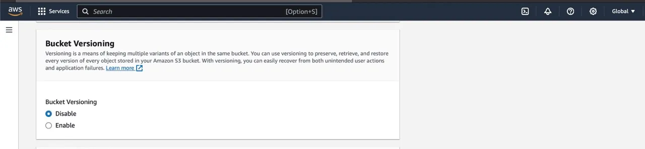 Enable Versioning