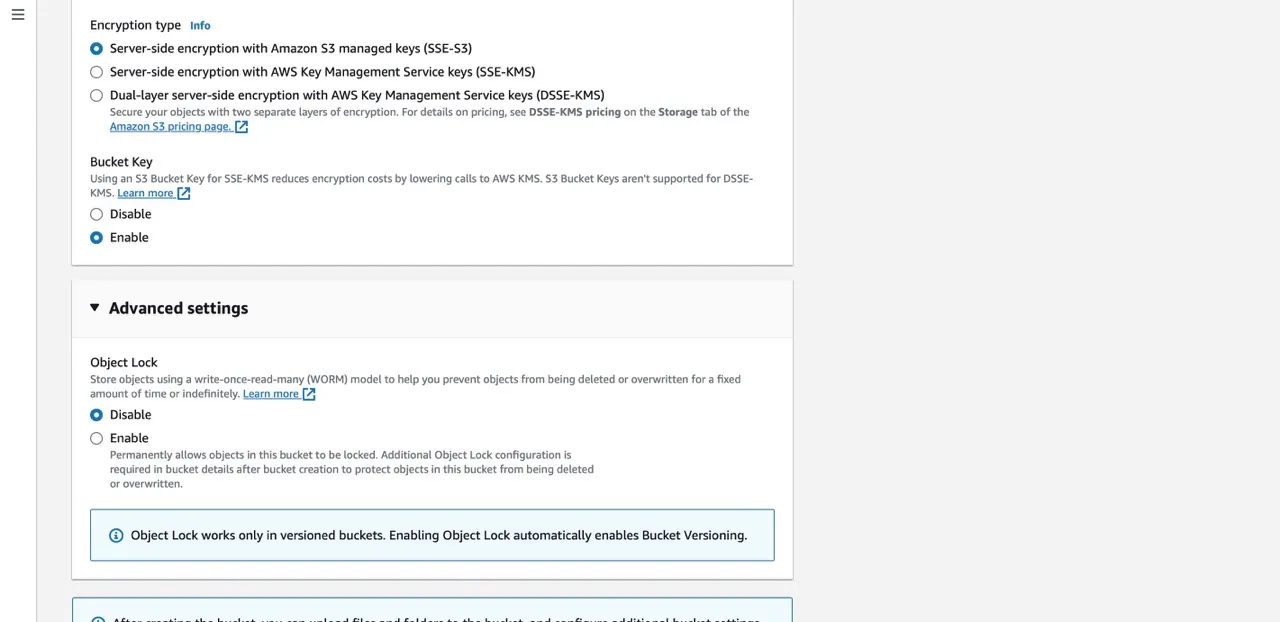 Enable S3 Object Lock